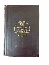 Antique Websters Collegiate Dictionary Fifth Edition 1947 Leather picture