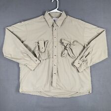 Vintage Orvis Field Shirt Mens XL Beige Tan Safari Bush Hunting Roll Tab Sleeve picture