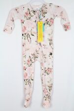 Posh Peanut Toddler 2T Vintage Pink Rose Footie Ruffled Zippered One Piece picture
