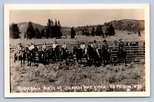 K2/ Moran Wyoming Postcard RPPC c1930s Jackson Lake Lodge Horses 150 picture