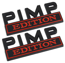 2PCS PIMP EDITION Red+Black Car Badge Decal Sticker Emblem Car 3D decal picture