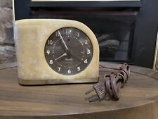Vintage Mid Century Modern Moonbeam WestClox Brown Face Alarm Clock picture