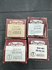 LOT OF 4 NEW OLD STOCK DAYTON ELECTROLYTIC CAPACITOR 220/250 VAC 60HZ 4X653 picture