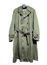 Vtg 1950s Army Military Heavy Overcoat Trench Wool Liner Belt O.G. 107 Reg-Large picture