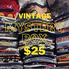 $25 for 2pcs Men Women Mystery Vintage T-Shirts Graphic Tees Thrift 80 90s Y2K picture