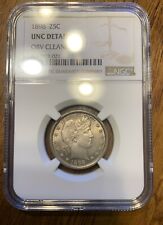 1898 BARBER QUARTER NGC UNC DETAILS Obv Cleaned. Beautiful Coin Detail picture