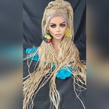 Blond Braided wigs 100% handmade,  stunning , very long, feeding cornrows, NWT picture