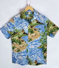 Vintage 60s 70s Mens Hawaiian Shirt XL Camp Shirt Tahiti Island Kai Nani  picture