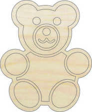 Teddy Bear - Laser Cut Out Unfinished Wood Craft Shape TOY32 picture