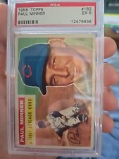 1956 Topps Paul Minner PSA 5 Excellent Chicago Cubs Gray Back Card #182 picture