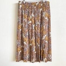 Andrea Gayle Vintage Floral Pleated High Rise Skirt Women's Large picture