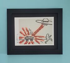 KEITH HARING + SIGNED VINTAGE 1989 PRINT FRAMED + BUY IT NOW picture