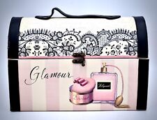 Glamour Case,Pink/Blk,Hollywood,Divine,Pink/White Stripe,Blk.Lace,Handle,13x7x8
