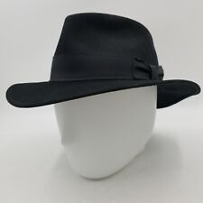 Stetson Western Fedora Crushable Wool Felt Mens Large Black Made USA Excellent  picture