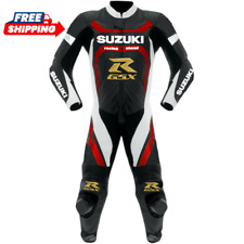 Men's Suzuki GSXR Motorcycle  Leather Suit: Motorbike Sport Biker Racing Armour picture
