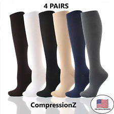 (4 Pairs) (S-3XL) Compression Socks Stockings Graduated Support Men's Women's picture