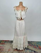 Victorian 1890s Set Corset Cover Pantaloons Petticoat Skirt White Cotton Lace picture