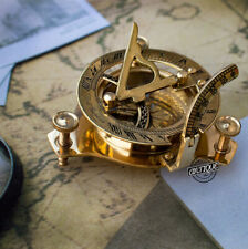 Vintage London west maritime antique SUNDIAL COMPASS brass nautical Christmas Gi picture