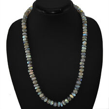 320.00 CTS NATURAL UNTREATED BLUE FLASH LABRADORITE BEADS NECKLACE - (DG) picture