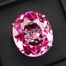 Stunning Pink Tourmaline 26.80Ct 925 Sterling Silver Handmade Engagement Rings picture