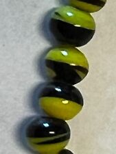 Vintage Lampwork 4mm yellow and black beads 103 beads picture