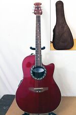 GREAT Applause By Ovation Acoustic Electric Guitar Roundback AE- 128 Red + Case picture