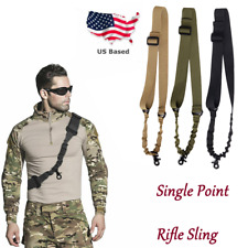 Single One Point Rifle Sling Tactical Gun Strap Adjustable Tactical Airsoft Hunt picture