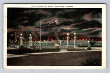 Lakeland FL-Florida, Civic Center at Night, Antique Vintage Souvenir Postcard picture