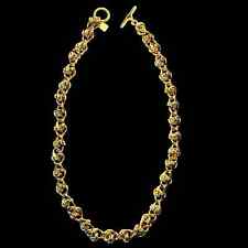 Vintage Anne Klein Lion Logo Gold Tone Sailors Knot Necklace 24” Chunky Retro  picture