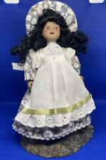 Beautiful Vintage Light Brown Porcelain Doll With Long Hair - 6 Inches Tall picture