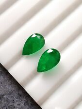 5.47 CRT Natural ZAMBIA Emerald Pear Shape Pair Fine Cut Certified Gemstone. picture