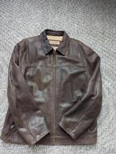 1990s vintage COLUMBIA brown XL leather PATINA motorcle jacket y2k mad max picture