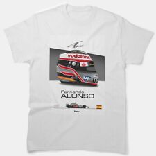 Fernando Alonso 2007 Helmet And Car Print Classic T-Shirt S-5XL picture