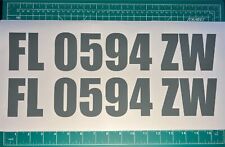 Set of 2 Vinyl Decals Boat Registration ID Number Pair Lettering Left Right Hull picture