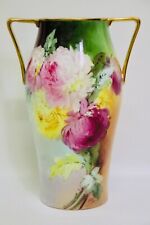 Vintage H&C Selb Bavaria 1930- 1939 Hand Painted Chrysanthemum Vase 13