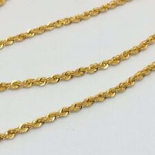 18K Solid Gold Rope Chain Necklace Men Women - Genuine 18k Gold - All Sizes picture