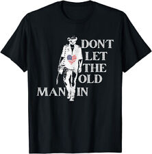 Retro Funny DON'T LET THE OLD MAN IN Vintage American flag T-Shirt picture