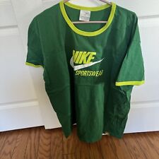 RARE VINTAGE NIKE WHITE LABEL RINGER T-SHIRT GREEN YELLOW MEN'S -lot A picture