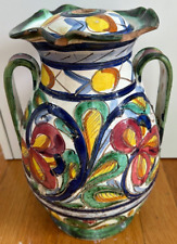 antique Deruta VASE lamp base ceramic sgraffito majolica monteluce vtg old Italy picture