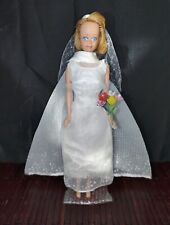 Vtg Barbie Doll Wedding Wonder Dress #1849 W/Veil Sleeves Shoes 1968 Midge Doll picture