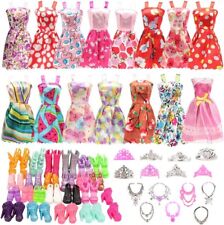 43PCS Barbie Clothes Doll Fashion Wear Clothing outfits Dress up Gown Shoes Lot picture