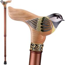 Unique Hand-Painted Wooden Walking Canes for Women - Birdie - Fancy Wood Cane picture
