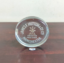Vintage James F Hutton & Manchester Advertising Glass Paperweight Props G482 picture