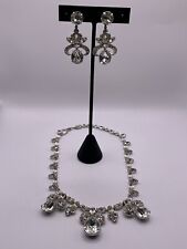 vintage eisenberg Necklace Matching Earrings Ice Large Statement Silver Tone picture
