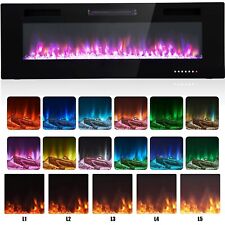 60'' Electric Fireplace Recessed Wall Mounted Fireplace Heater Ultra Thin picture
