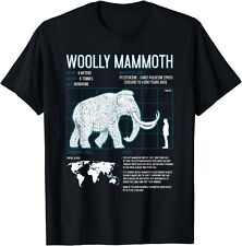 NEW LIMITED Woolly Mammoth Shirt Facts Extinct Animals Vintage Gift TShirt S-5XL picture