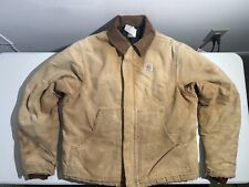 Carhartt Jacket Men's Large Beige Vintage Heavily Worn Distressed Work Wear picture
