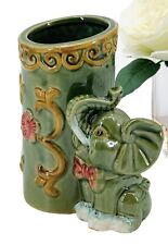 Vintage Ceramic Lucky Elephant Planter Vase Pencil Pen Holder 6