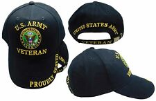 U.S. Army Veteran Proudly Served Black Adjustable Embroidered Cap Hat LICENSED picture
