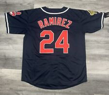Manny Ramirez 1995 Cleveland Indians Navy Blue World Series Jersey Mens Large picture